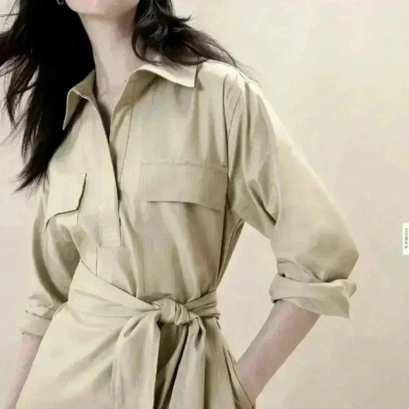 BANANA REPUBLIC TWILL UTILITY MINI SHIRTDRESS - Picture 3 of 8